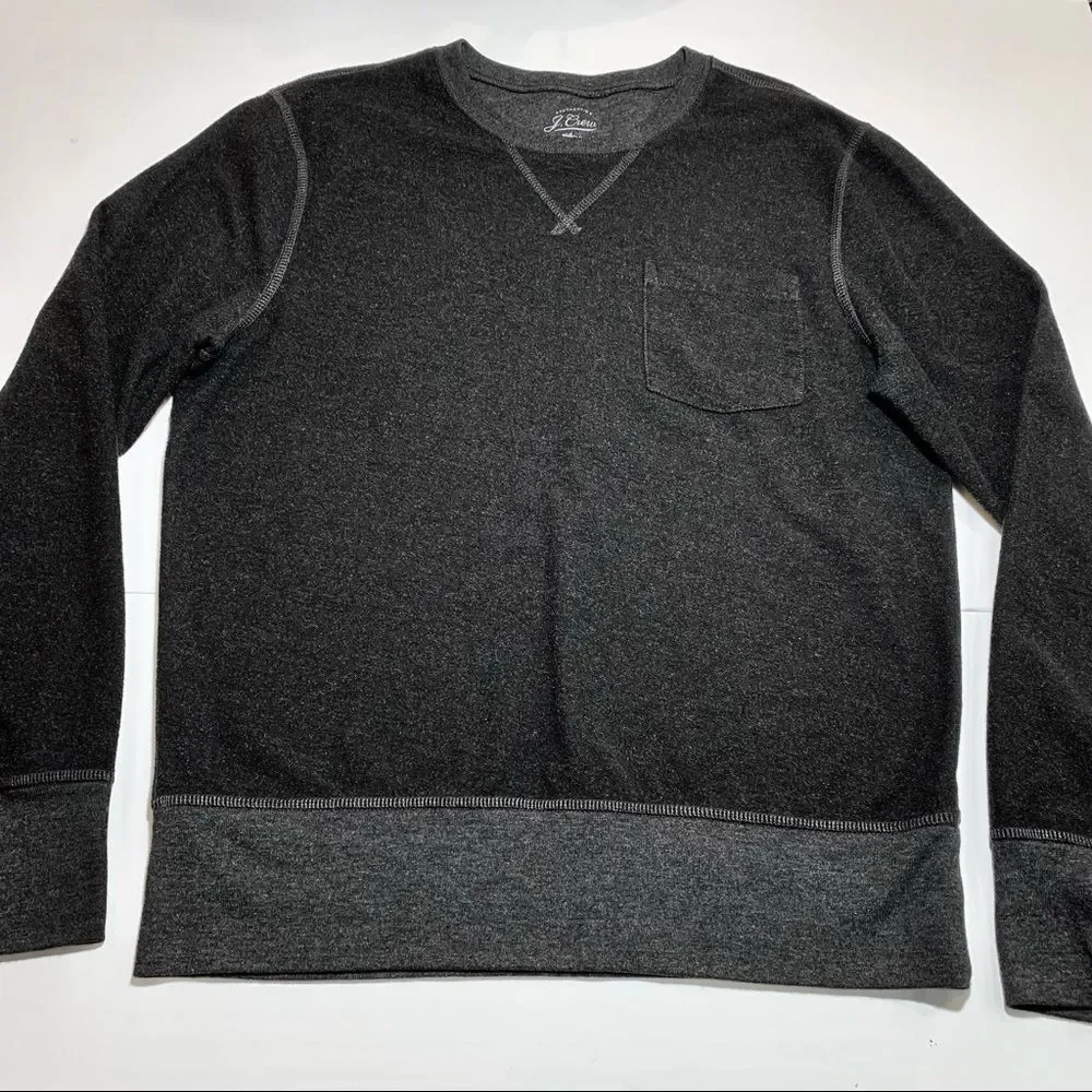 J. Crew Black‎ & Gray Cotton Sweater M